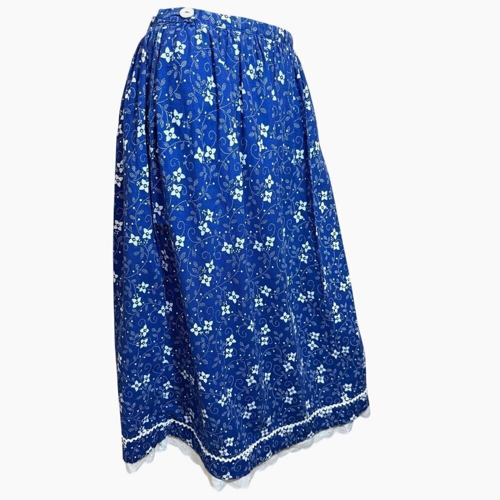 Vintage Cottagecore Prairie Midi Skirt Blue
Floral Eyelet Lace Trim Boho Medium - Picture 9 of 10